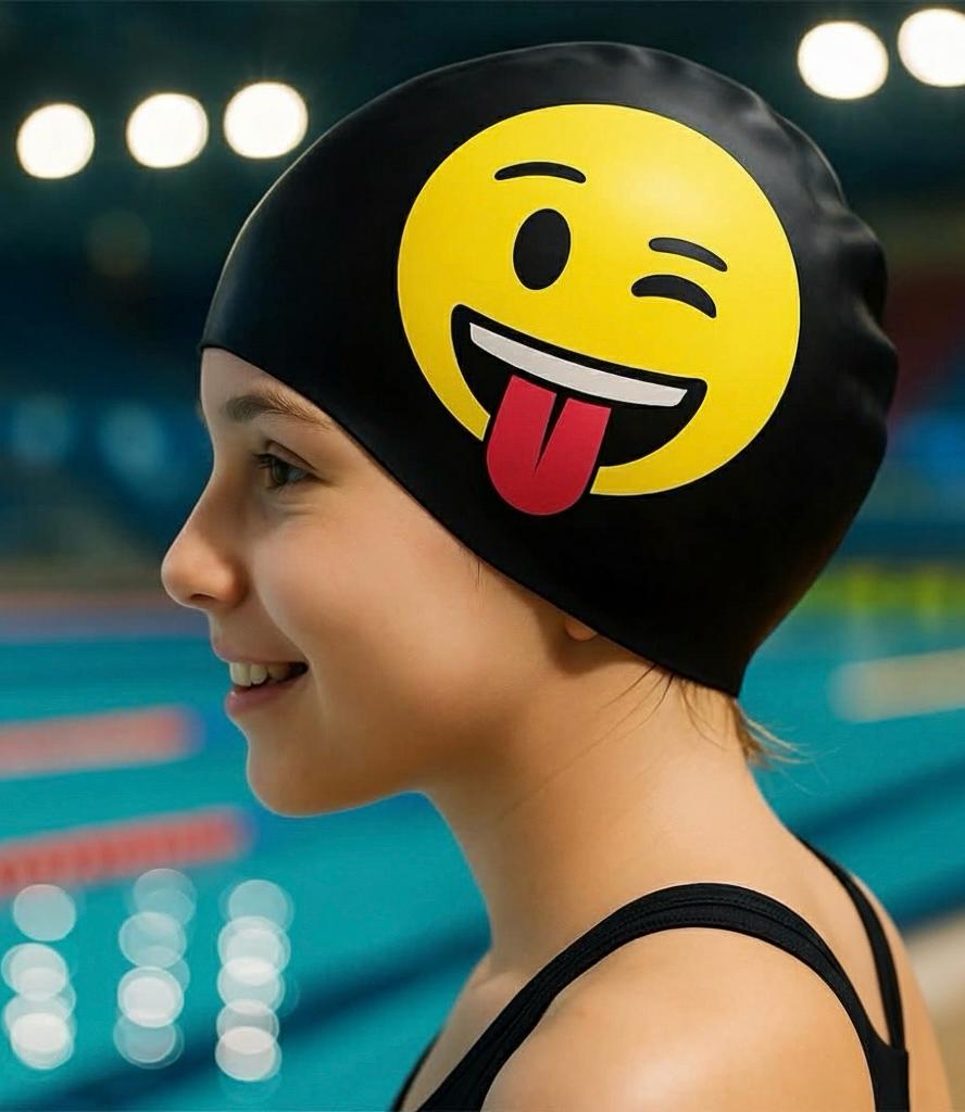 π Funny Emoji Swim Cap