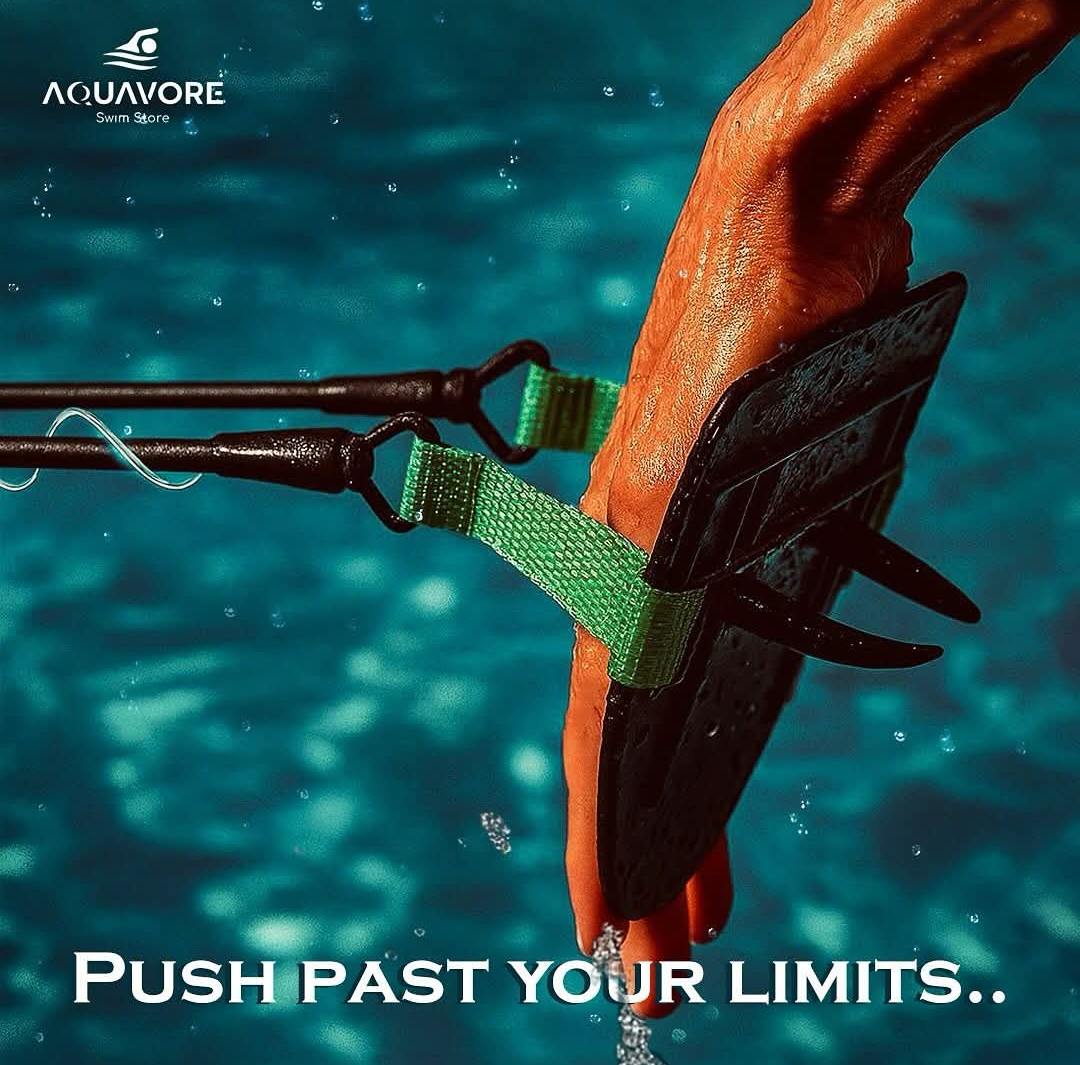 Swimming fitness cord with paddles