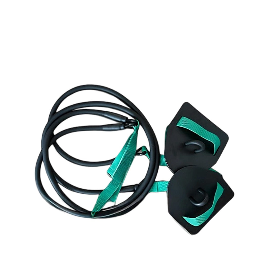 Swimming fitness cord with paddles