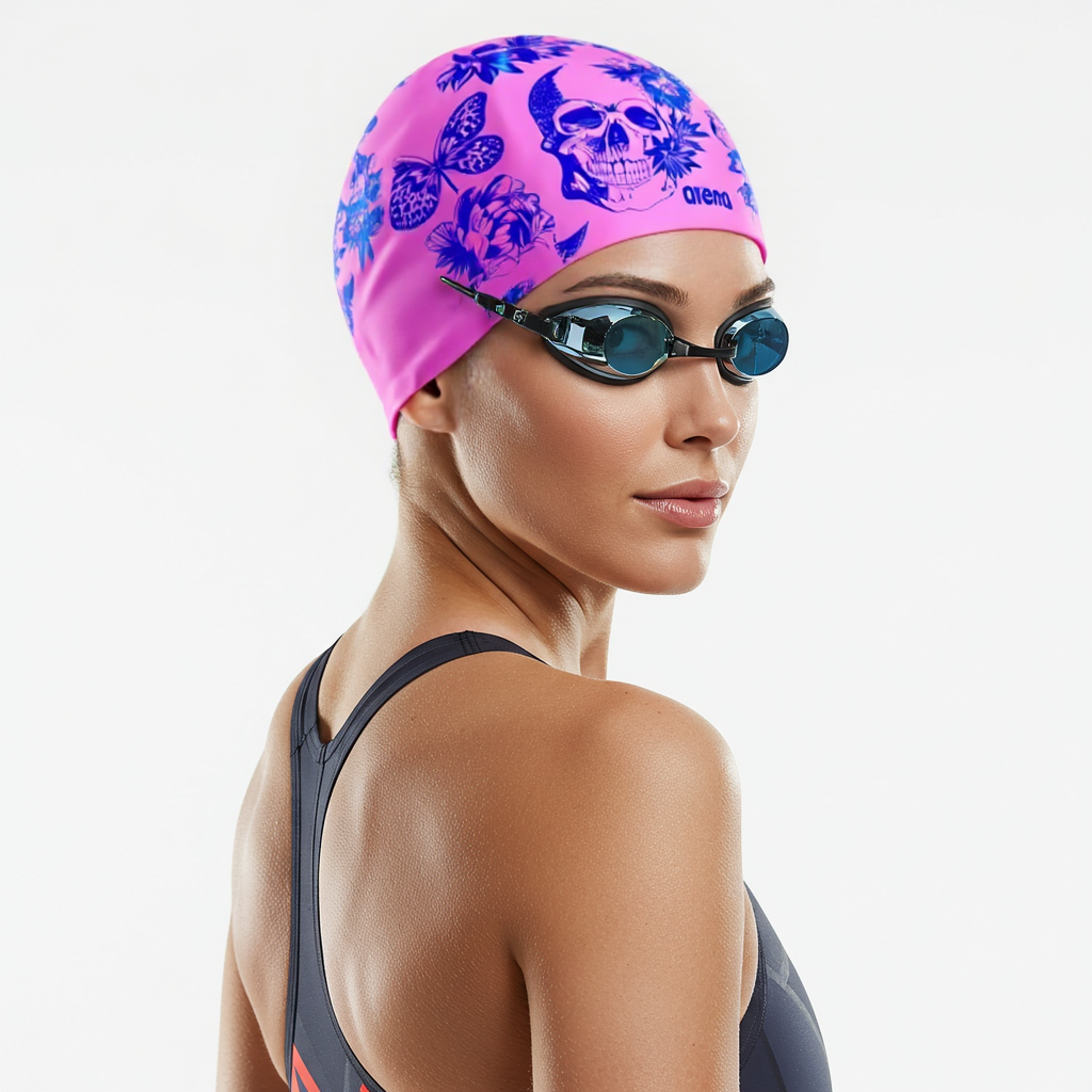 Skull swim cap